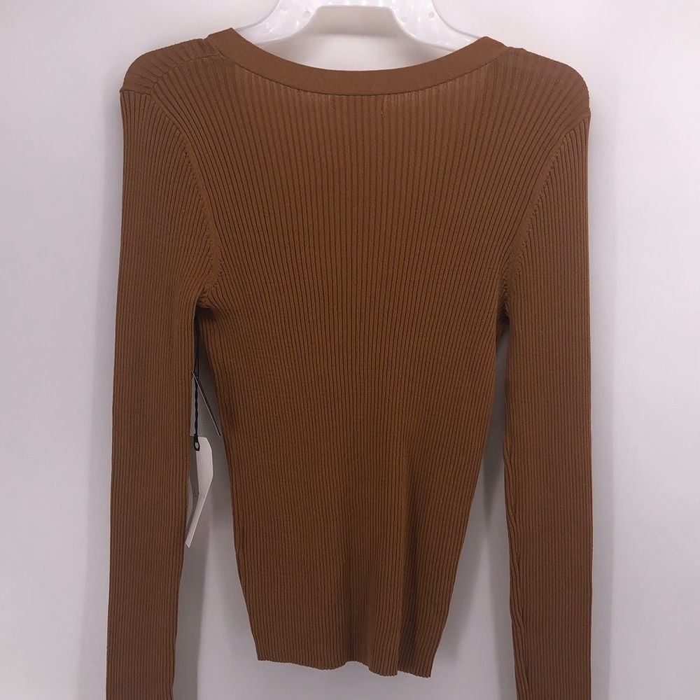 Lieth Mustard Ribbed Button  Sweater - Picture 7 of 8